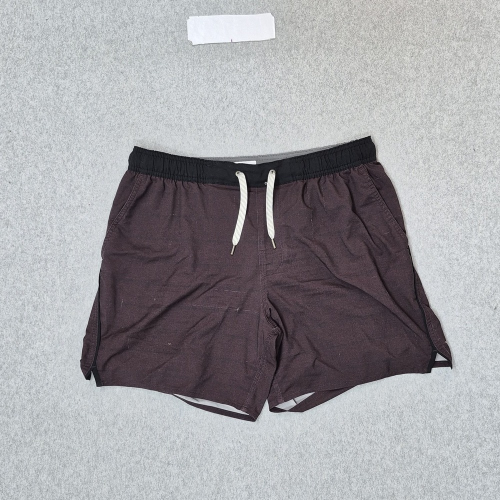 Vuori Trail Men Activewear Shorts 32 Dark Brown Zipper READ